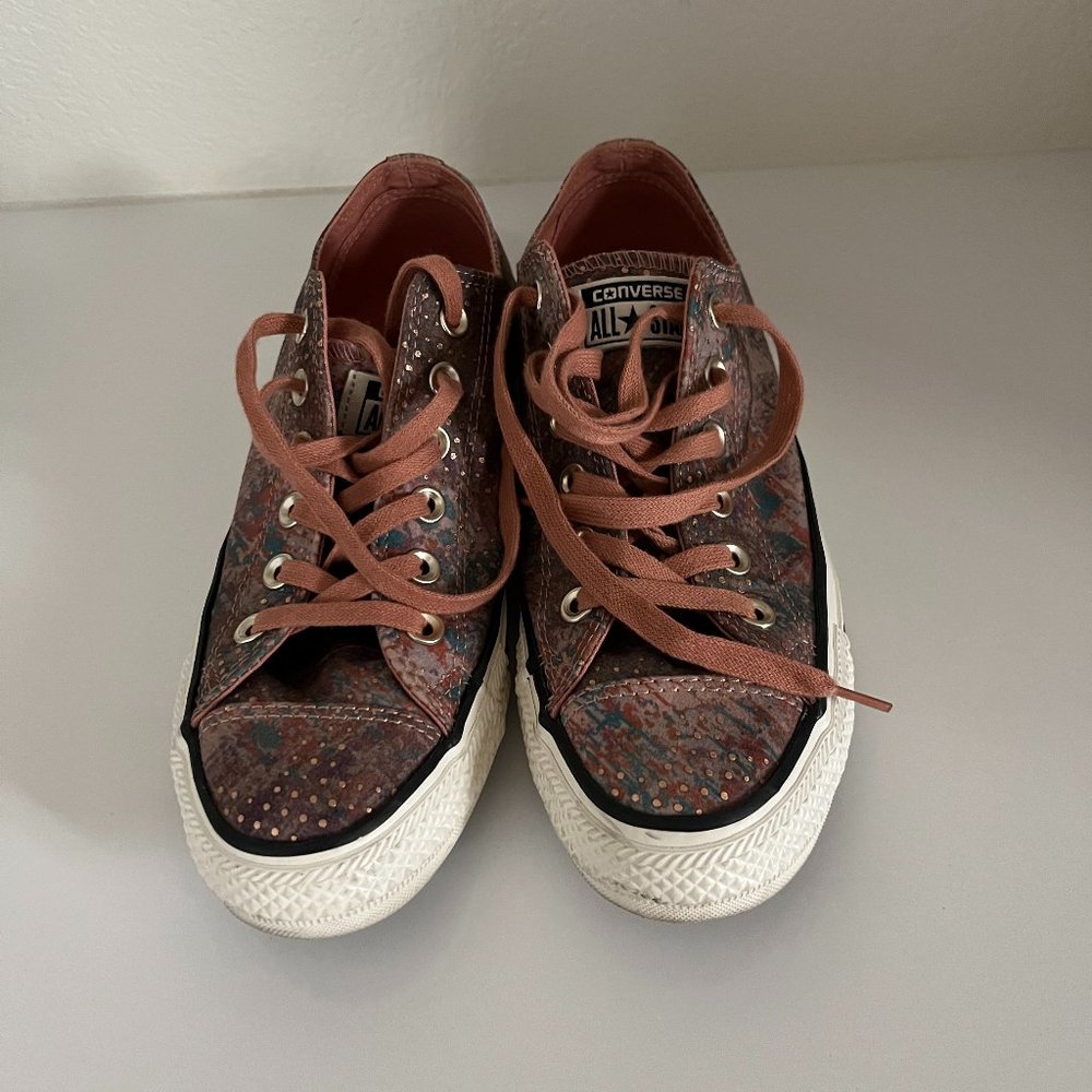 Converse All Star Chuck Taylor Women's Size 8 Shoes Peach/Teal Low Top Sneakers